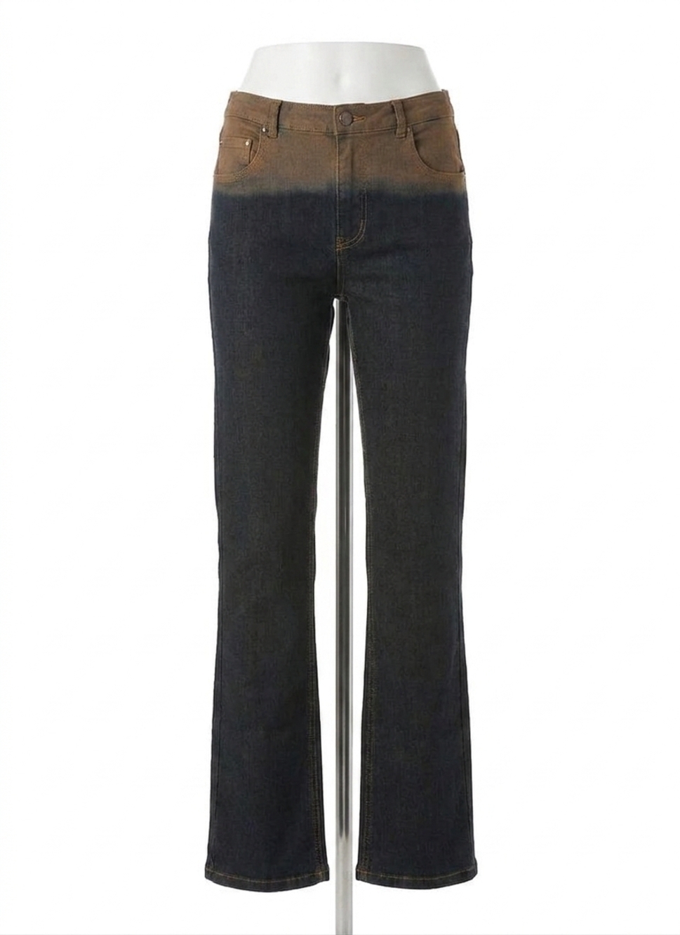 NEW LYSSE ceri slim flare premium denim jeans in dip dye black